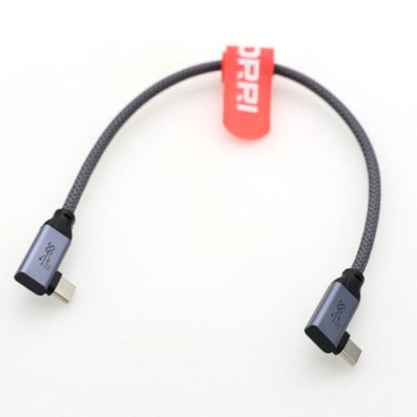 DRRI Cabo de dados de ângulo reto tipo C 20Gbps 10Gbps PD100W carregador rápido USB 3.2 Gen2 para monitor de vídeo 4K @84Hz MacBook iPad UHDTV Laptop