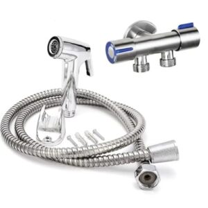 Ducha Higiênica Com Registro Com Dupla Saída De Água Inox Bidê Chuveirinho