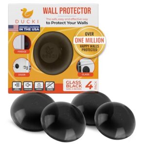 Ducki Protetores de parede – 4 vidros pretos – solução autoadesiva e reutilizável para impedir danos na parede e ruído de portas, geladeira e muito mais em sua casa e escritório – Durável, absorvente