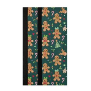 Dussdil Conjunto de 2 capas de maçanetas de gengibre para o dia de Natal, para geladeira, micro-ondas, lava-louças, luvas de cozinha, alças de pano, antiderrapante, alça de porta, protetor