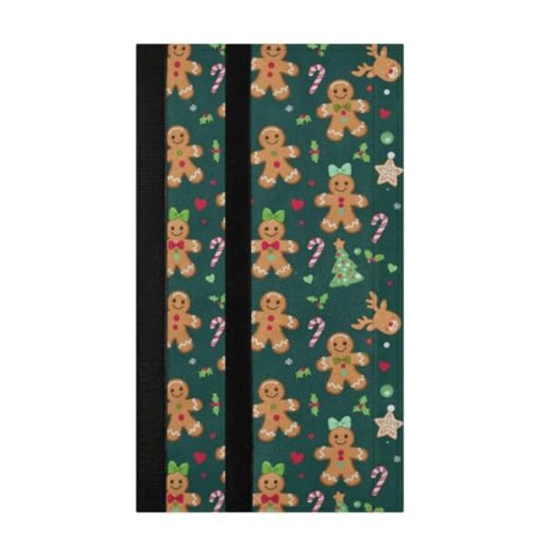 Dussdil Conjunto de 2 capas de maçanetas de gengibre para o dia de Natal, para geladeira, micro-ondas, lava-louças, luvas de cozinha, alças de pano, antiderrapante, alça de porta, protetor