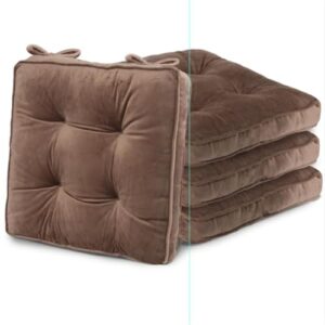 EDanle Almofadas de cadeira de veludo tufadas com laços para sala de jantar interna, cozinha, pátio externo e uso no escritório, antiderrapante, lavável, espessa, macia e confortável, almofadas de