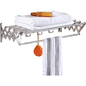 EESCZVGBDX Rack de secagem de lavanderia Airer Toalheiro retrátil montado na parede Rack de secagem de roupas Dobrável Interior Exterior Economia de Espaço Secador de Parede Extensível Elegante de Luz