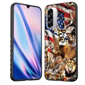 EFGWSDER Capa protetora de borracha TPU flexível com absorção de choque para Samsung Galaxy A17 5G 6,7 polegadas 2025, bandeira americana