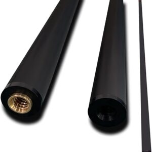 Eixo de taco de piscina de fibra de carbono - Eixo de vara de piscina de baixa deflexão de 12,8 mm com ponta de carbono puro de 3 mm e virola preta/branca - Eixo de substituição profissional para