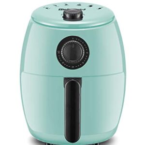 Elite Gourmet EAF0201BLX Fritadeira elétrica de ar quente compacta pessoal com economia de espaço, sem óleo, fogão saudável, temporizador e controles de temperatura, 1000 W, 2,1 litros, menta