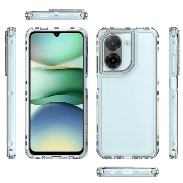 Elubugod Compatível com Xiaomi Poco C71 4G, capa protetora anti-queda e absorção de choque 3 em 1 compatível com Xiaomi Redmi A5 4G (171 mm) 2AFZZRN03L capa transparente