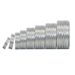 EMI RFI Tear de arame blindado metal cobre estanhado aterramento trançado capa de cabo malha proteção ESD plana tubular expansível 2,5 cm L (1,6 cm ID)-35FT