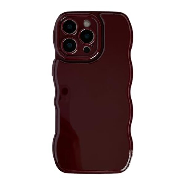 Emylisa Moldura ondulada vinho macio projetado para capa de iPhone (vermelho, para iPhone Air)