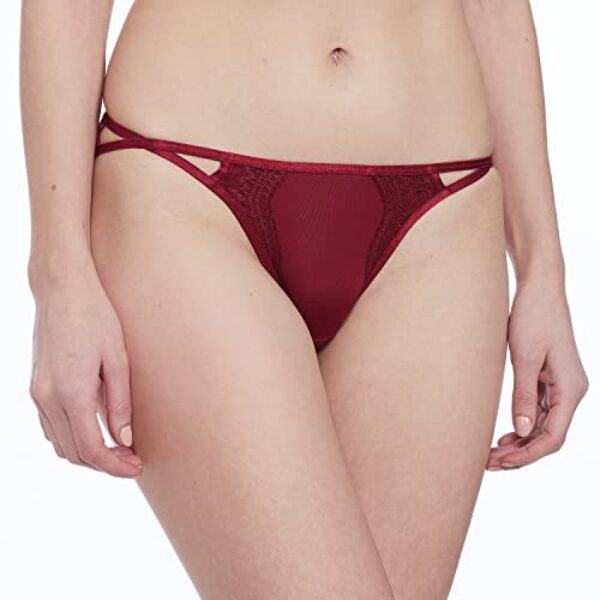 Enamor Cuecas de biquíni femininas lisas, Roxo, vermelho, 3