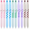 Epakh Canetas de gel, 10 canetas esferográficas estéticas retráteis de 0,5 mm de secagem rápida, tinta preta, ponta fina, para escritório, material escolar, mulheres, homens, presentes (multicoloridas