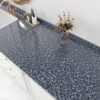 EPPKILY Papel de contato de granito azul para bancadas 40 x 39 cm, papel de parede de mármore azul brilhante, descasque e cole papel de contato autoadesivo à prova d'água para bancada, armários de