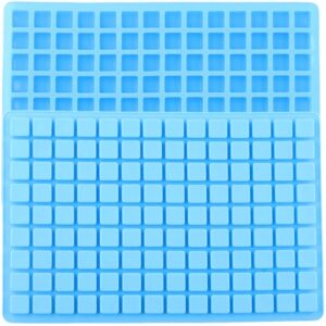 EPYHREHM 126 moldes quadrados de silicone para doces de cavidade, mini molde quadrado para caramelos, gomas, doces, chocolate, conjunto de 2