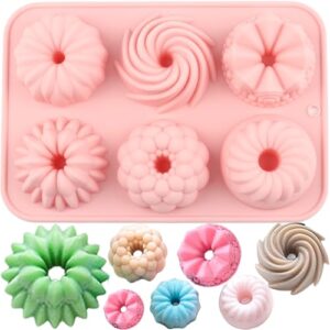 EPYHREHM 6 formas de bolo mini cavidade tubo canelado, moldes de chocolate de silicone para chocolate doce