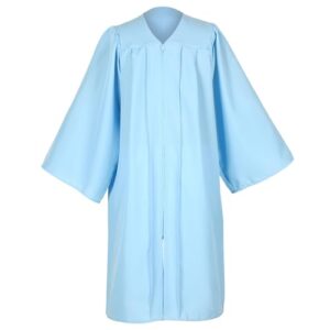 Erligo Roupão de coral fosco unissex para adultos da igreja, vestido de formatura apenas para ensino médio e solteiro, Azul-celeste, 63