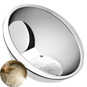 Escorredor de Arroz aço Inox 26 cm Frutas Legumes e arroz
