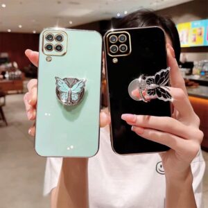 Estojo De Proteção Para Telefone À Prova De Choque Samsung Galaxy A12 M12 F12 A22 M22 F22 M32 4G A12 A22 5G A12 Nacho A12S M53 Suporte De Anéis De Borboleta
