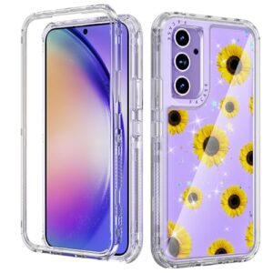 FACASE Capa para Samsung Galaxy A54 5G de 6,4 polegadas - Capa para mulheres e meninas, linda girl, girassol, design exclusivo de flores, estética, glitter, capas de telefone transparentes para