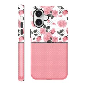 FBHGLOA Capa de telefone para iPhone 17 de 6,3 polegadas, linda estética e patchwork, capa protetora à prova de choque para mulheres e meninas