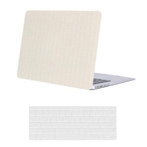 FFBOFFC Capa rígida compatível com MacBook Pro de 16 polegadas versão 2020 2019 modelo A2141, capa protetora de couro para laptop Pro de 16 polegadas com Touch Bar Touch ID, bege claro