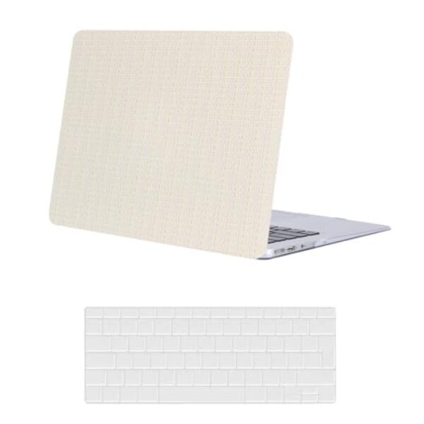 FFBOFFC Capa rígida compatível com MacBook Pro de 16 polegadas versão 2020 2019 modelo A2141, capa protetora de couro para laptop Pro de 16 polegadas com Touch Bar Touch ID, bege claro