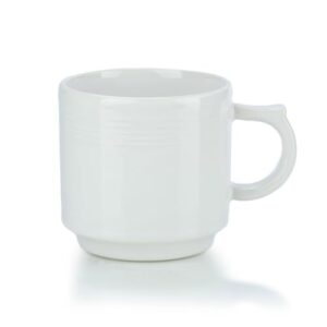 Fiesta Caneca empilhável, 473 ml – Cerâmica durável, sem chumbo, lavável na máquina de lavar louça/micro-ondas/forno – Feito nos EUA – Branca