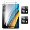 filme protetor de tela com cola de tela Para POCO X3 X4 GT X5 X6 X6 Pro 5G, 4 em 1 Termo Temperado 2.5D com cola de cobertura completa