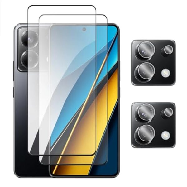 filme protetor de tela com cola de tela Para POCO X3 X4 GT X5 X6 X6 Pro 5G, 4 em 1 Termo Temperado 2.5D com cola de cobertura completa