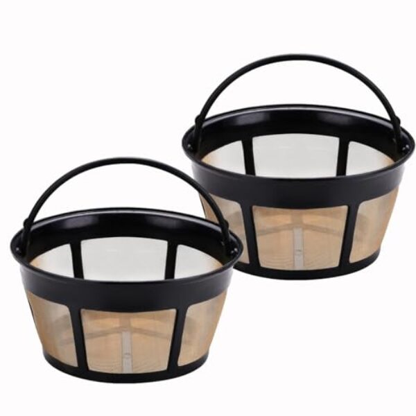 Filtro de café reutilizável para cafeteiras Mr.Coffee, 10 a 12 xícaras, substituição de cesta de filtro de malha de aço inoxidável, lavável e seguro para lava-louças, alternativa de filtro de papel
