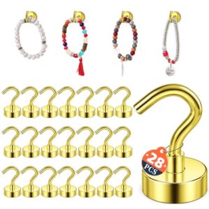 FINDMAG Pacote com 28 ganchos magnéticos para pendurar, ímãs de cruzeiro de 13,6 kg, ganchos de metal para paredes de navios de cruzeiro, decoração de sala de aula, acessórios de armário, essenciais