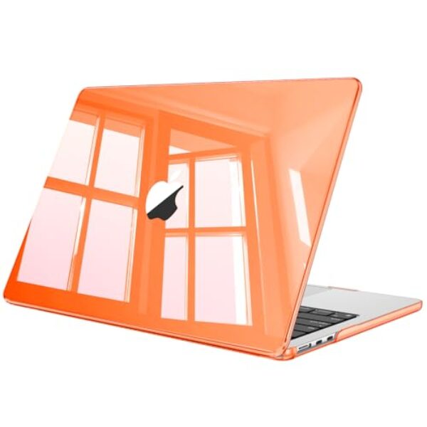 Fintie Capa para MacBook Air 13,6 polegadas A3240 A3113 A2681 (versão 2022 2023 2024 2025) - Capa protetora de encaixe rígido para MacBook Air 13 polegadas M2 M3 M4 Chip (Cósmico Laranja)