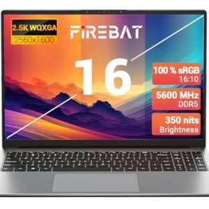 FIREBAT Ultrabook para laptop, AMD Ryzen7 8745HS, 40.6 cm 2560x1600 QHD, teclado retroiluminado, placa de vídeo Radeon 780M, RAM DDR5 5600MHz, SSD PCIe, portátil para estudantes/casa/negócios/estação