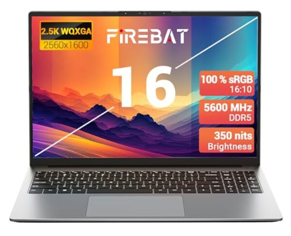 FIREBAT Ultrabook para laptop, AMD Ryzen7 8745HS, 40.6 cm 2560x1600 QHD, teclado retroiluminado, placa de vídeo Radeon 780M, RAM DDR5 5600MHz, SSD PCIe, portátil para estudantes/casa/negócios/estação