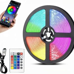 FITA DE LED ADESIVA RGB INTELIGENTE COM SENSOR DE SOM USB BLUETOOTH 5M LUZES PARA CASA ILUMINAÇÃO