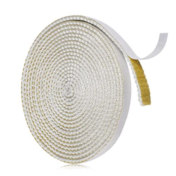 Fita de vedação de substituição de lareira, 3 m x 1 cm resistente ao calor, vedação de corda de fibra de vidro, vedação de corda de fibra de vidro, gaxeta de porta de fogão impregnada, acessórios de