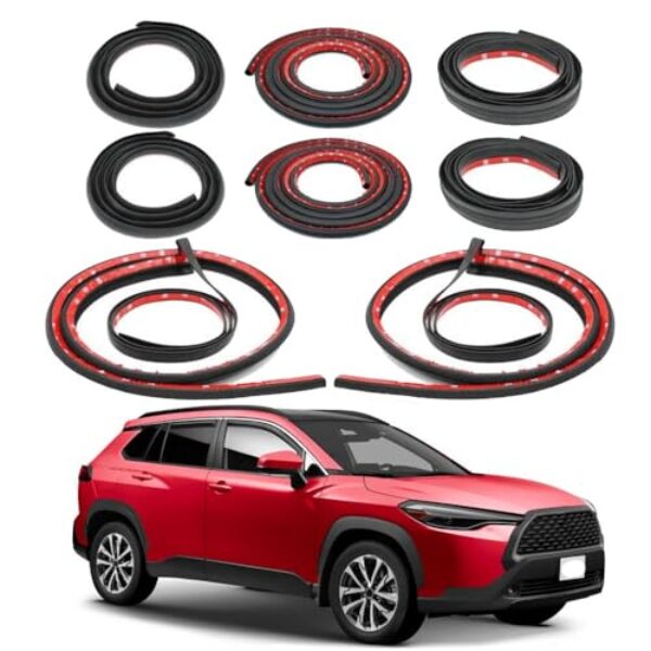 Fita de Vedação para Portas do Corolla Cross 2022-2025, Vedação de Borracha para Carro, Isolamento Acústico, Redução de Ruído do Vento, Kit de Isolamento Acústico