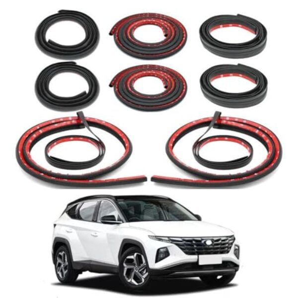 Fita de Vedação para Portas do Hyundai Tucson 2024 2025, Vedação de Borracha para Carro, Isolamento Acústico, Redução de Ruído do Vento, Kit de Isolamento Acústico