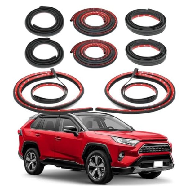 Fita de Vedação para Portas do RAV4 2020-2025, Vedação de Borracha para Carro, Isolamento Acústico, Redução de Ruído do Vento, Kit de Isolamento Acústico