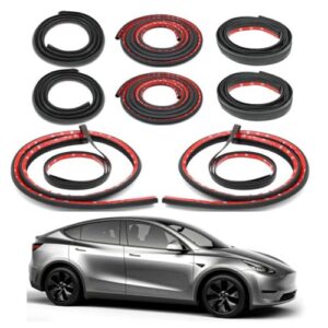 Fita de Vedação para Portas do Tesla Model Y 2020-2024, Vedação de Borracha para Carro, Isolamento Acústico, Redução de Ruído do Vento, Kit de Isolamento Acústico