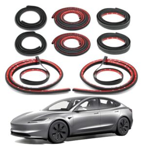 Fita de Vedação para Portas do Tesla Model Y Juniper 2025 2026, Vedação de Borracha para Carro, Isolamento Acústico, Redução de Ruído do Vento, Kit de Isolamento Acústico