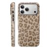 Fiyart Capa magnética para iPhone 17 Pro [compatível com MagSafe], linda moda marrom estampa de leopardo capa protetora fosca para mulheres meninas - marrom
