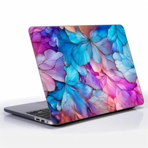 FKBRCL4U Capa para MacBook Pro de 13 polegadas, capa preta, folha gradiente, padrão de borda dourada, versão 2013-2015, Mac Pro Retina 13 A1425/A1502, capa rígida de plástico, capa preta para