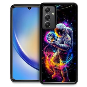 FKBRCL4U Capa para Samsung Galaxy A54 5G, design gráfico para meninas, meninos, silicone macio, acrílico, proteção contra choque, projetada para Samsung Galaxy A54 5G Astronauta Terra Espaço Galáxia