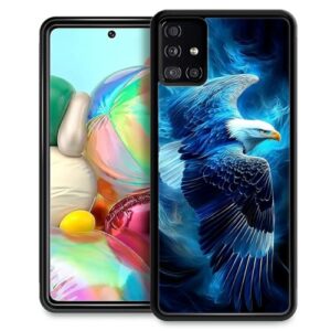 FKBRCL4U Capa para Samsung Galaxy A71 5G, design gráfico para meninas, meninos, silicone macio, acrílico, proteção contra choque, projetada para Samsung Galaxy A71 5G Flying Eagle Blue Sky Pattern