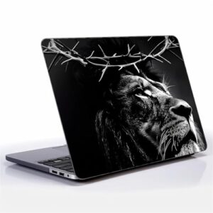 FKBRCL4U Capa preta para MacBook de 12 polegadas, estampa de cabeça de leão Jesus Profound versão 2015-2017 da A1534 capa rígida de plástico preta para computador