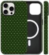 flewfun Capa magnética para iPhone 14 Pro Max, linda capa de telefone de bolinhas, TPU fino à prova de choque e capa protetora de policarbonato rígido compatível com MagSafe projetada para mulheres e
