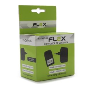 Flex Conversor de Voltagem FX-CV/PLUS, Bivolt 110V/220V, Adaptador Universal Conversor de voltagem - Conversor de 220V para 110V viagens, adaptador conversor de energia combinado com carregadores