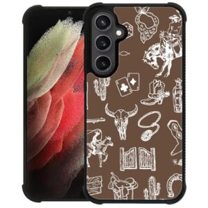Flivro Capa para Samsung Galaxy S23 FE, proteção TPU de grau militar com bordas de absorção de choque, capa fina antiqueda para Samsung Galaxy S23 FE - colagem de caubói ocidental