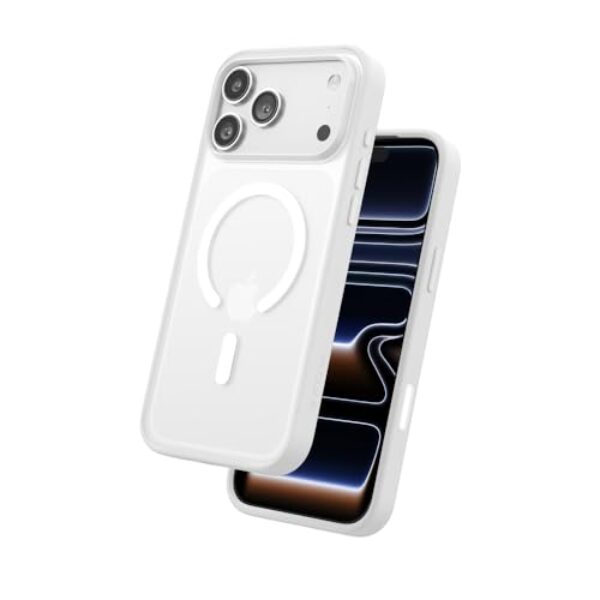 FLOLAB Surtect Tri-Fusion Magnético para iPhone 17 Pro Max Capa Protetora Slim Design Magsafe Compatível com Grau Militar - Branco Transparente Fosco Translúcido