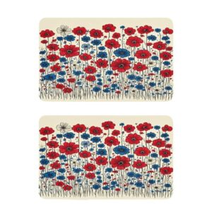 Flor colorida 4 de julho Dia da Independência decorativa capa magnética reutilizável painel de cobertura magnética para geladeira decoração de Natal Cubierta magnética para lavavajillas 10 x 6,3 cm